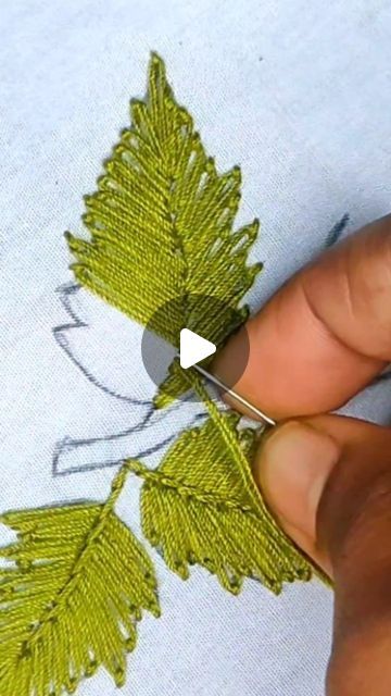 Rainbow Embroidery on Instagram: "Marvelous Leaf Embroidery by Hand" Leaf Embroidery Tutorial, Embroidery Leaves, Embroidery By Hand, Crewel Embroidery Tutorial, Leaf Stitch, Rainbow Embroidery, Cushion Embroidery, Embroidery Hoop Crafts, Embroidery Leaf