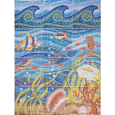 Sea Mosaic, Sea Murals, Shell Tiles, Mosaic Murals, Border Tiles, Handmade Mosaic, Talavera Tiles, Mosaic Decor, Tile Murals