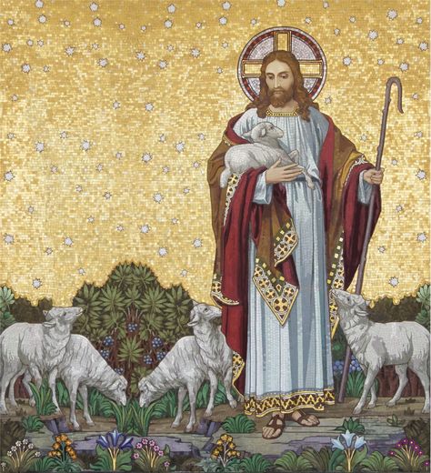 Catholic Embroidery, Christ The Good Shepherd, Jesus Christ Artwork, Good Shepherd, Christ The King, Art Sacre, Ayat Alkitab, Jesus Painting, Jesus Christ Images