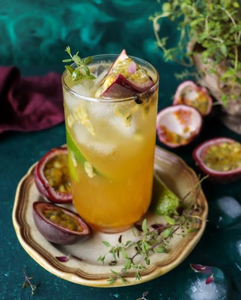 Passion Fruit Green Iced Tea | Havoc in the Kitchen Passion Fruit Green Tea, Passionfruit Green Tea, Fruit Green Tea, Fruit Tea Recipes, Green Iced Tea, Cold Green Tea, Passion Fruit Tea, Green Tea Recipes, Savory Crepes