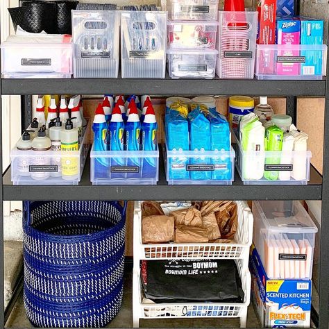 Simply Seaside Organizing LLC on Instagram: “We love creating a good backstock system for our clients! We recommend designating a space somewhere in your home where all the extras can…” Backstock Storage, Backstock Organization, Garage Solutions, Kitchen Bag, Basement Storage, The Home Edit, Pantry Organization, Boy Mom, Household Hacks