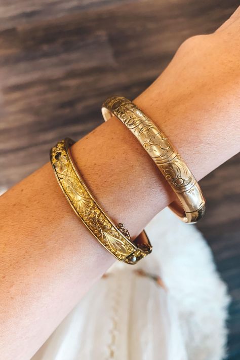 ✨ Shine bright like a vintage gold bangle ✨  #MaejeanVintage #jewelry #etsy #antiques #VintageFashion #jewellery #bracelet Antique Bracelets, Gold Bracelets, Gold Bangle, Vintage Bracelets, Gold Bangles, Shine Bright, Vintage Gold, Vintage Jewelry, Gold Bracelet