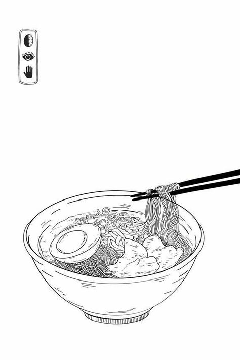 Japanese Doodles Aesthetic, Ramen Bowl Drawing, Ramen Drawing, Ramen Art, Manga Aesthetic, Desen Realist, Food Sketch, Japanese Drawings, Japanese Artwork