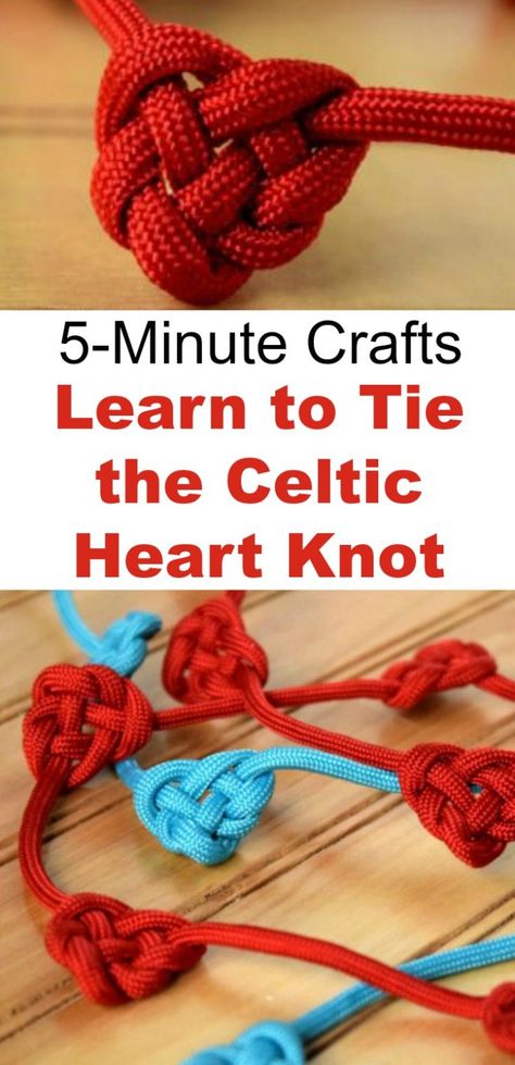 Paracord Heart Bracelet, Paracord Heart Tutorial, Irish Crafts For Kids, Easy Macrame Heart, Paracord Heart, Celtic Knots Diy, Heart Knot Bracelet, Fancy Knots, Celtic Knot Tutorial