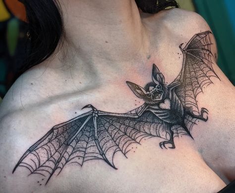 Black bat chest tattoo goth girl Bat Chest Tattoo, Vampire Tattoo Designs, Pilot Tattoo, Emo Tattoos, Witty Comebacks, Goth Tattoo, Clever Comebacks, Bat Tattoo, Hip Tattoos Women