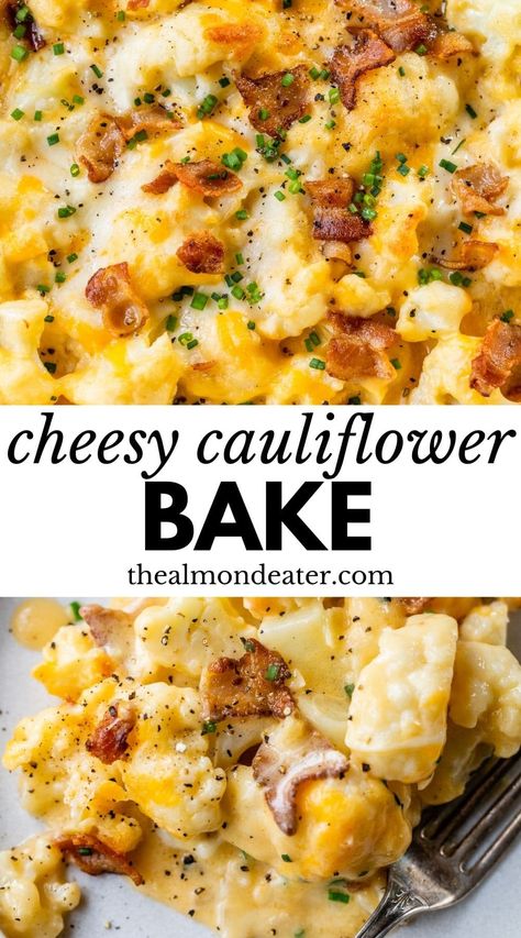 Avocado Caprese, Cheesy Cauliflower Bake, Cauliflower Bake, Califlower Recipes, Beef Ground, Cheesy Cauliflower, Avocado Dip, Baked Cauliflower, Cheesy Recipes