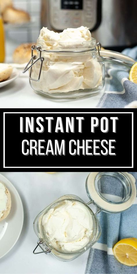 This Instant Pot homemade cream cheese is so creamy, easy, fresh and delicious you will never want to buy it again. This recipe is great for those times when you need cream cheese for a recipe, and you don't have any on hand. This clever hack will allow you to make it quick, it will already be at room temperature, and you control the quality of the ingredients! Instant Pot Cream Cheese, Cheese Recipes Homemade, Ice Cream Aesthetic, Cheese Making Recipes, Cream Cheese Recipe, Goat Milk Recipes, Cream Sauce Pasta, Homemade Cream Cheese, Diy Cheese