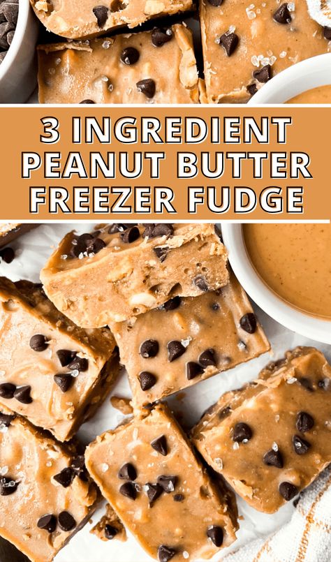 This 3 ingredient Peanut Butter Fudge is going to knock your socks off! Not to mention it’s the perfect vegan sweet treat for the hot summer days ahead! All you need is a few simple pantry staples to make this dairy free no bake dessert that even your kids will LOVE! #fudge #peanutbutter #freezerfudge #vegan 3 Ingredient Peanut Butter Fudge, Freezer Fudge, Butter Fudge, Peanut Butter Fudge, Peanut Butter Chocolate, Frozen Treat, Sweet Breads, Healthy Sweets Recipes, Natural Peanut Butter