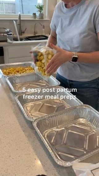 Emy Lee on Instagram: "5 of my favorite freezer meal preps for post partum (or really any busy season)! Your future self will thank you, trust me 😂  Comment “casseroles” for the link to the PDF with the 5 recipes that make 8 dishes total! It’s free, I just couldn’t fit it all in this caption haha   #budgetcoach #spendingcoach #sahm #stayathomemom #spendless #mealprep #budgetfreezerprep #budgetmealprep #postpartum #freezermeals #freezer" Postpartum Breakfast Freezer Meals, Frozen Meal Prep Ideas, Protein Freezer Meals, Freezer Casserole Meals, High Protein Freezer Meals, Meals For New Parents, Freezer Meals For Postpartum, Postpartum Meal Prep, Postpartum Freezer Meals