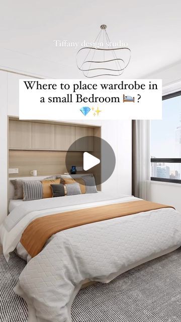 Bed And Wardrobe On Same Wall, Wardrobe Behind The Bed, Behind Bed Wardrobe, Small Bedroom Designs With Wardrobe, Wardrobe And Bed Design, Wardrobe Behind Bed Wall, Small Bedroom With Wardrobe Interior Design, Wardrobe With Loft Design, Behind Bed