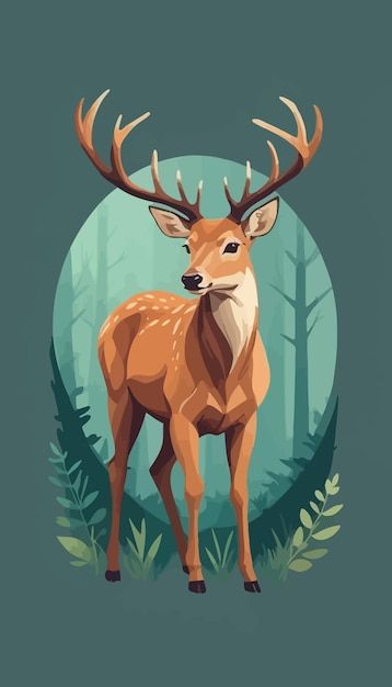 Deer Digital Art, Deer Illustration Cute, Deer With Antlers, Prototype 2, Deer Vector, Cartoon Deer, Deer Artwork, Deer Cartoon, Deer Poster