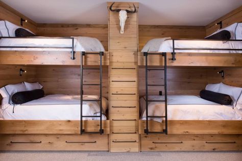 Vail Ski Hause by Reed Design Group Chalet House, Bunk Bed Rooms, Dormitory Room, Small Kids Room, Bunk Beds Built In, Chalet Design, Built In Bunks, Bunk Rooms, Cool Bunk Beds