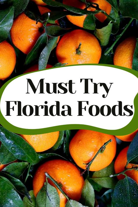 Photo of oranges with text saying must try Florida food Different Types Of Food, Florida Recipes, California With Kids, Dunedin Florida, Carribean Food, Food To Try, Travel Florida, Places In Usa, Travel Foodie