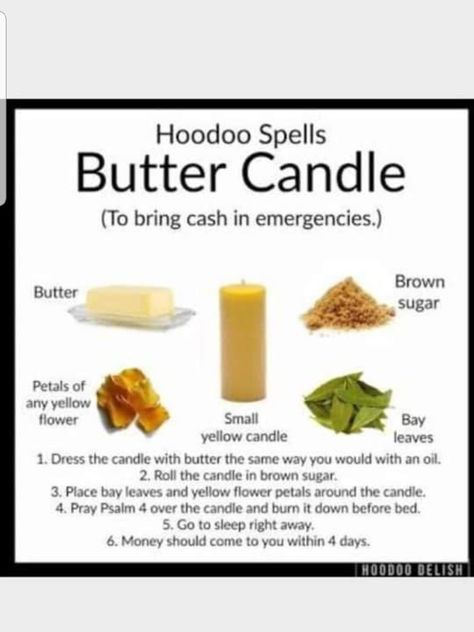 Goofer Dust Recipe, Hoodoo Conjure Rootwork, Butter Candle, Hoodoo Magic, Hoodoo Conjure, Hoodoo Spells, Voodoo Hoodoo, Yellow Candles, Voodoo Spells