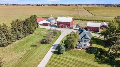 c.1905 Victorian Farm House For Sale With Everything! Beautiful! 10 Acres Hinckley IL $599,000 - Country Life Dreams Farm Layout 10 Acres, Property Layout, Captivating Houses, Corn Crib, It Cover, Victorian Beauty, Coldwell Banker Real Estate, Dream Farm, Life Dreams