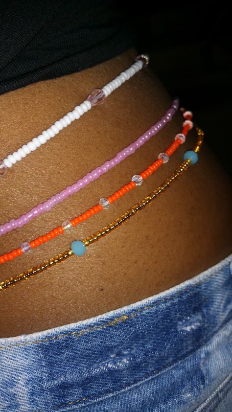 Waste Beads, Waist Beads Aesthetic, Waist Beads Ideas, Waist Beads, Waist Beads African, Waist Jewelry, Ankle Bracelets Diy, Belly Jewelry, Bead Charms Diy