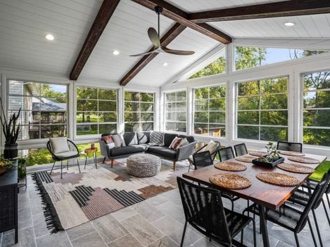 Best Outdoor Rooms in Bolingbrook, IL | Expand Your Deck 4 Season Room Addition Off Kitchen, 4 Season Room Addition, Three Seasons Room, Type Of Windows, 3 Season Porch, All Season Room, Three Season Porch, 4 Season Room, 3 Season Room