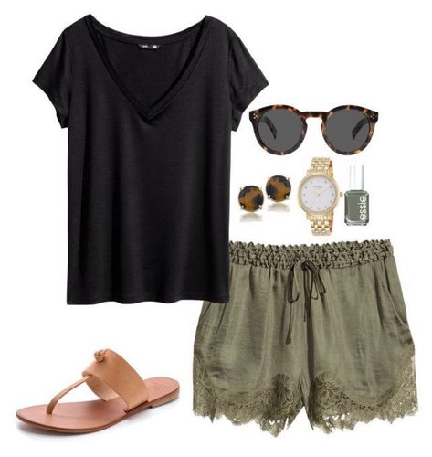 Summer outfit ideas. Summer fashion. Outfit ideas. OOTD Comfy Casual Summer Outfits, Áo Blu, College Outfits Summer, Chique Outfit, College Outfit, Woman Jeans, Summer Shorts Outfits, Shorts Outfit, Looks Black