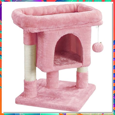 Looking to keep your feline friend happy and healthy? Check out these must-have cat supplies that every cat owner needs. From toys to grooming tools, these essentials will keep your cat purring with joy. Shop now for the best cat supplies! Hello Kitty Cat Accessories, Pink Cat Bed, Pink Cat Accessories, Aesthetic Cat Supplies, Aesthetic Cat Stuff, Cute Cat Beds, Small Cat Tree, Niche Chat, Cat Towers