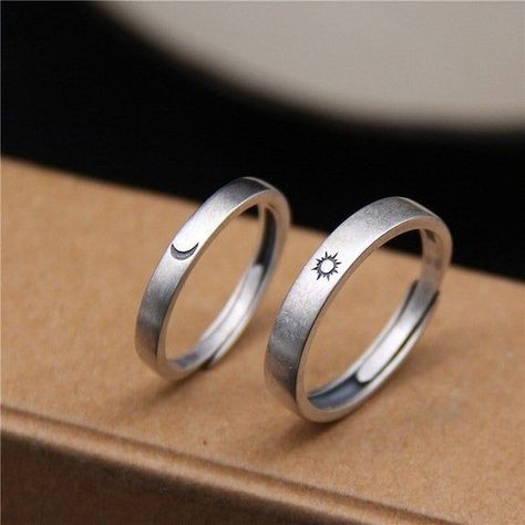 Sun And Moon Ring, Best Friend Rings, Sun And Moon Rings, Couples Ring, Friend Rings, Friendship Rings, Matching Ring, Moon Ring, Matching Rings