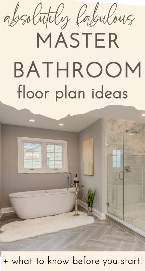 Master Bath Layout With Tub, Master Bath Two Vanities, Bathroom Inspo Master Bath, Renovating Master Bath, Small Bathroom Plans Layout Design, Bedroom Extension Ideas Master Suite Small Bathrooms, Master Bath With Closet Floorplan, Bathroom Remodel Master Bath Before And After, Master Bath With Tub And Shower Bathroom Layout