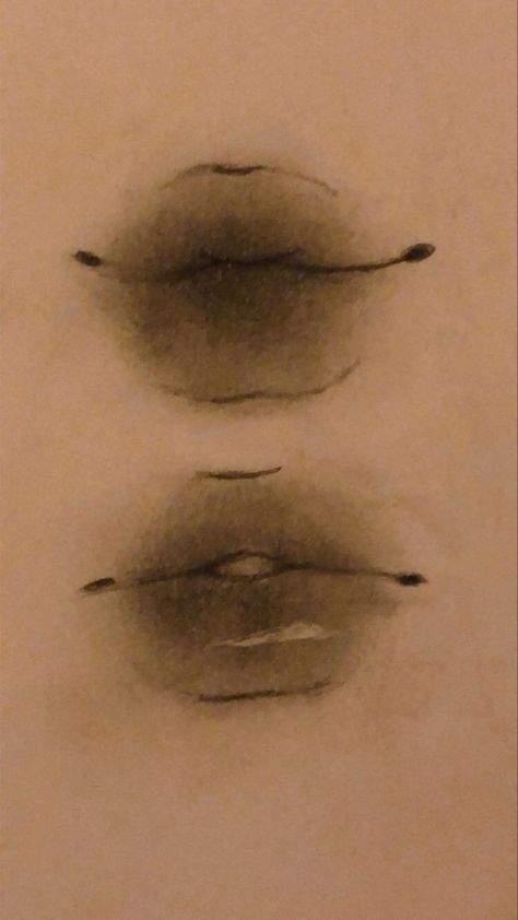 Both Eyes Sketch, Drawing Hair Texture, Lip Drawings Easy, Safeword Ideas, Drawing Ideas Lips, Lips Draw, Lip Drawings, Weird Drawing Ideas, Draw Music