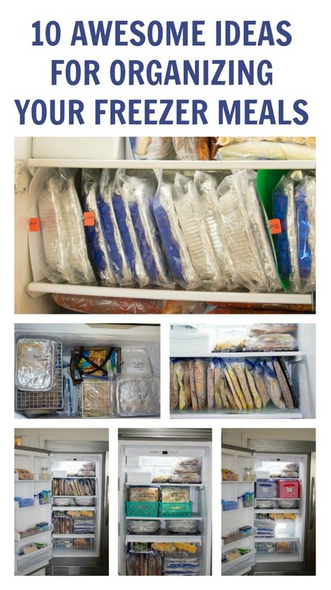 Some amazing ideas you have got to see for organizing your freezer meals - includes many different types of freezers organized too! Chest Freezer Organization, Budget Freezer Meals, Ideas For Organizing, Freezer Friendly Meals, Freezable Meals, Make Ahead Freezer Meals, Crock Pot Freezer, Healthy Freezer Meals, Message Center