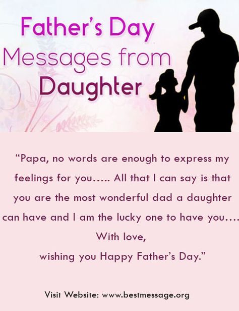 Latest collection of beautiful Happy Father’s Day text messages and lovely quotes for daughters to wish their daddy on fathers day to express their love to their papa. For Fathers Day Quotes, Father’s Day Text Message From Daughter, Father Birthday Quotes Father Birthday Quotes From Daughter, Message From Daughter To Father, Wishes For Fathers Day, Father Day Wishes From Daughter, Happy Fathers Day Wishes From Daughter, Happy Father's Day Quotes From Daughter, Happy Fathers Day Quotes From Daughter