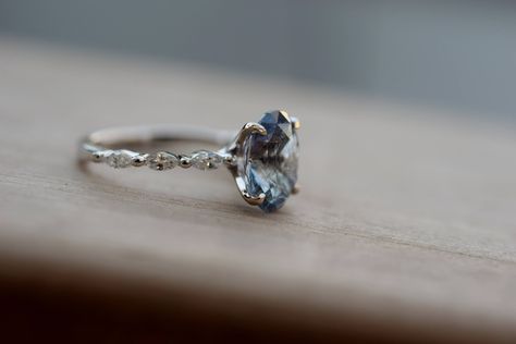 gallery photo Grey Sapphire Engagement Ring, Sapphire Oval Engagement Ring, Sapphire And Diamond Engagement Ring, Grey Sapphire, Classic Engagement Ring, Blue Engagement Ring, Oval Engagement Ring, Cute Engagement Rings, Alternative Bride