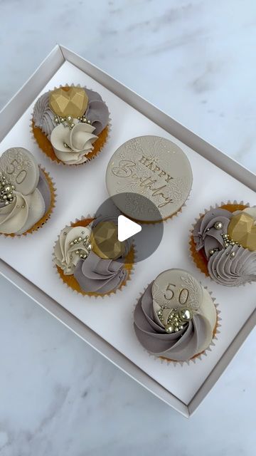 Sophie’s Cupcakes and Bakes on Instagram: "A stunning combo of @colour.mill coffee and latte together, even if I do say so myself 😅😍  Elegant neutrals for a 50th birthday celebration  1M & 6B nozzles from @wiltoncakes   #birthdaycupcakes #birthdaycake #birthdaygirl #happybirthday #50thbirthday #neutrals #colourmillcoffee #neutralshades #cupcake #vanillacupcakes #americanbuttercream #buttercreamreel #cupcakevideo #pipingskills #pipingreels #wiltontips #cupcakesofinstagram #cake #guildfordbaker #homebakery #surreybusiness #surreycakes #guildfordcupcakes #cupcakebox #cupcakecolourinspiration #cupcakeideas #cupcakedesign #cupcakedecorating #buttercream #inspiration" 50th Birthday Cupcakes, 50th Birthday Celebration, Wilton Tips, Cupcake Videos, Decorated Cupcakes, Cupcake Boxes, Home Bakery, Vanilla Cupcakes, Birthday Cupcakes