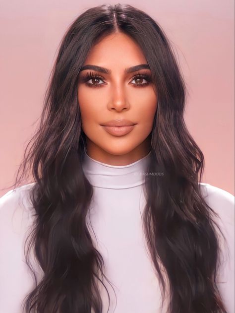 Kim K Natural Makeup, Kim Kardashian Glam Makeup, Dark Brown Hair Makeup Looks, Kim K Wedding Makeup, Kim K Makeup Looks Natural, Celebrity Glam Makeup, Make Kardashian, Kim K Glam, Kim K Makeup Looks