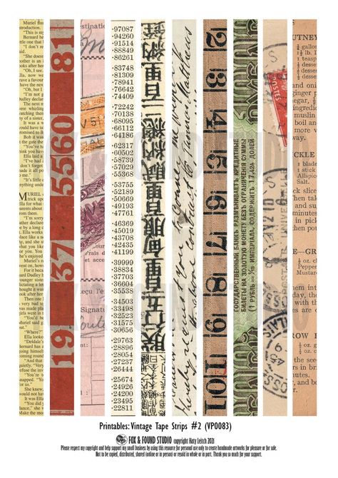 🛡Vintage Tape Strips Printable Ephemera. A4 PDF sheet of 100+ vintage tape strips perfect for junk journals, collage, mixed media, and more. #vintage #ephemera #junkjournal #collage #mixedmedia #washitape Border Stickers Printable, Vintage Tape Printable, Vintage Washi Tape Printable Free, Stickers Printable For Scrapbook, Prints For Scrapbook, A4 Sticker Sheet Printable, Washi Tape Designs Printable, Journal Materials Printable, Scrapbook Materials Printable