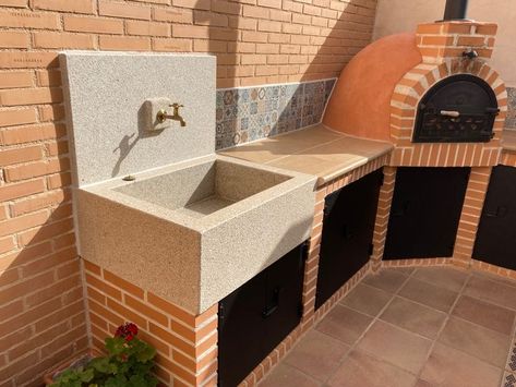 Lavaderos Ideas Exterior, Outdoor Garden Sink, Outdoor Laundry Rooms, Office Design Concepts, Outside Sink, Outdoor Kitchen Sink, Garden Sink, Outdoor Kitchen Decor, Outdoor Fireplace Patio