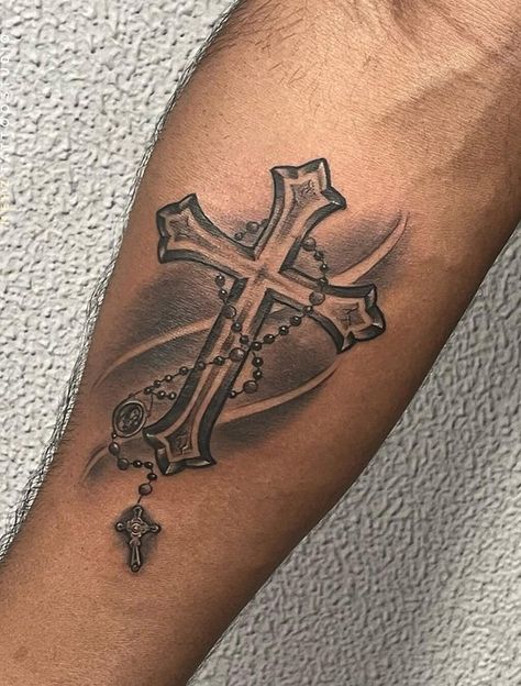 100 Amazing Cross Tattoos To Inspire You Back Cross Tattoos, Cruces Tattoo, Unique Cross Tattoos, Tattoo Bras Homme, Alas Tattoo, Unique Tattoos For Men, Rosary Tattoo, Pola Tato, Christ Tattoo