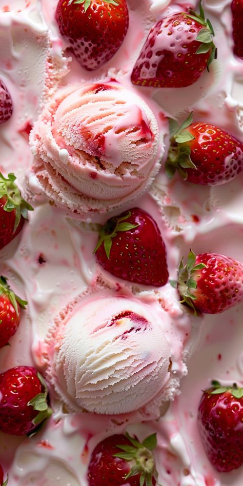 Strawberry Shortcake Ice Cream [55 Minutes] – Chasety Es Cream Aesthetic, Ice Cream Photography Creative, Scooped Ice Cream, Aesthetic Ice Cream, Ice Cream Aesthetic, Ice Cream Pictures, Desserts Ice Cream, Ice Cream Strawberry, Ice Cream Wallpaper