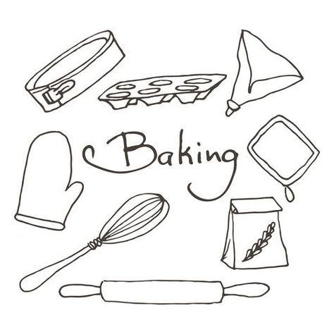 Hand drawn baking tools set. Bakery vector elements sketch. Baking Drawings, Baking Drawing, Table Sketch, Recipe Drawing, Packaging Ideas Business, Vintage Baking, Vector Elements, Drawings Ideas, Embroidery On Clothes