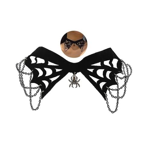 Punk Vampire, Spider Net, Halloween Party Accessories, Spider Pendant, Velvet Choker Necklaces, Black Neck, Black Spider, Velvet Choker, Cosplay Halloween