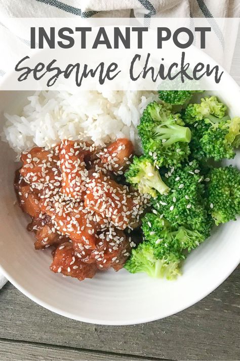 Skip takeout! It will take you less time to make Sesame Chicken at home with the help of the Instant Pot. #instantpot #pressurecooker #chicken #dinner #chinesefood #takeout #sesamechicken #homemade Instant Pot Sesame Chicken, Eoe Recipes, Best Instant Pot Recipe, Healthy Instant Pot Recipes, Sesame Chicken, Instant Pot Dinner Recipes, Easy Instant Pot Recipes, Insta Pot, Instapot Recipes