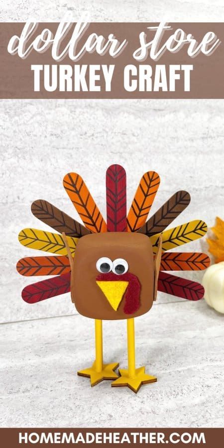 Dollar Store Turkey Craft Thanksgiving Turkey Craft, November Crafts, Turkey Decor, Turkey Pattern, Turkey Craft, Thanksgiving Crafts For Kids, Acrylic Craft Paint, Boredom Busters, Thanksgiving Kids