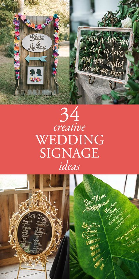 Wedding Signage Ideas, Creative Wedding Sign, Fun Signage, Signage Ideas, Wedding Signs Diy, Event Signage, Reception Signs, Wedding Welcome Signs, Creative Wedding