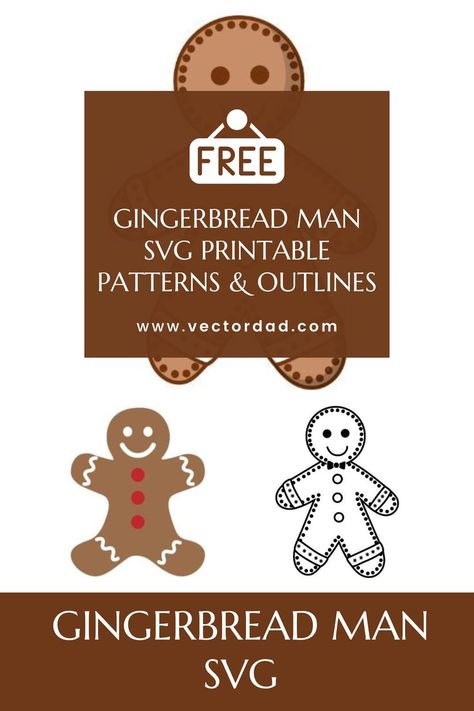 Gingerbread Svg Cricut, Gingerbread Man Svg Free, Free Gingerbread Svg, Gingerbread Svg Free, Gingerbread Printables Free, Free Gingerbread Printables, Free Scroll Saw Patterns Printable, Gingerbread Ornaments Diy, Gingerbread Activity