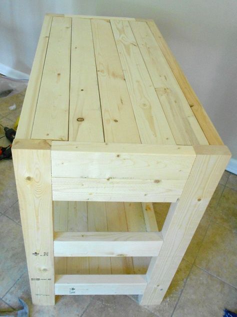 Hometalk | DIY $30 Kitchen Island Made With 2x4s Design Kitchen Island, Hometalk Diy, Diy Casa, Diy Kitchen Island, Diy Holz, Wood Plans, Diy Interior, Into The Woods, Easy Woodworking Projects