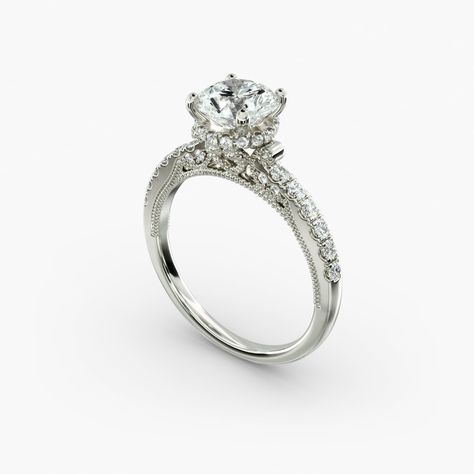 Pave diamond engagement rings