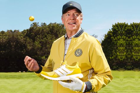 It’s been 25 years since Happy Gilmore defeated Shooter McGavin at the Tour Championship and heroically saved his grandmother’s house from foreclosure. To celebrate, fans cannot only re-watch the Adam Sandler comedy for the umpteenth time, but also slide their way into some fresh gear. […]Visit Man of Many for the full post. Sunday Golf Bag, Happy Gilmore, Cozy Sweatpants, Gold Jacket, Adidas Adilette, Golf Gloves, Adidas Golf, Adam Sandler, Golf Tees