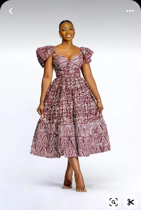 Traditional Gown Designs, African Print Dresses For Church, Ankara Dress Designs Chic, Vitenge Dresses Designs, Chitenge Dresses, Car 2023, Midi Gown, Ankara Dress Designs, African Traditional Wear