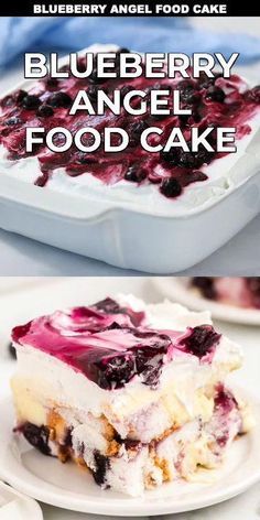 Blueberry Angel Food Cake, Quick Summer Desserts, Blueberry Desserts Recipes, Angel Food Cake Desserts, Angel Food Cake Mix Recipes, Creamy Pudding, Fluff Desserts, Blueberry Pie Filling, Quick Dessert