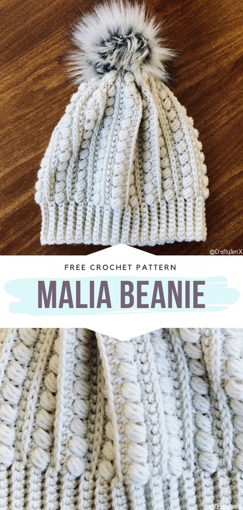 Crochet Beanie Pattern Free, Bead Stitch, Crochet Beanies, Popcorn Stitch, Crochet Hat Free, Beanie Crochet, Crochet Beanie Hat, Crochet Beanie Pattern, Crochet Hats Free Pattern