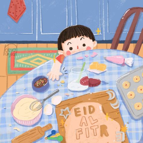 Happy Eid Al Fitr 1444 H #eidfitr #cute #illustration Eid Al-fitr, Eid Al Fitr Design, Eid Illustration, Eid Mubarak Illustration, Eid Design, Eid Fitr, Eid Celebrations, Ied Mubarak, Eid Cake