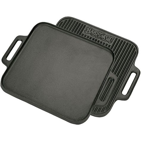 Bayou Classic Cast Iron 14-inch Reversible Griddle (Cast Iron 14 Reversible Griddle), Blue wash (Metal) Breakfast Burgers, Cast Iron Care, Grilled Sandwiches, Bayou Classic, Stoves For Sale, Outdoor Cooker, Cast Iron Griddle, Grilling Sides, Country Estates