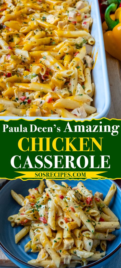 Make Ahead And Bake Dinners, Best Paula Deen Recipes, Paula Deen's Amazing Chicken Casserole, Paula Dean Casserole Recipes, Hot Chicken Casserole Recipes, Paula Deans Recipes, Paula Deen's Chicken Casserole, Paula Deen Chicken Recipes, Paula Deans Chicken Casserole Recipes